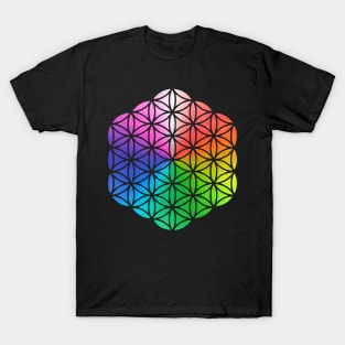 Flower of Life, Rainbow Colors T-Shirt